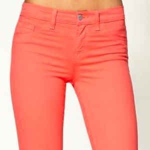 J Brand Twill Skinny Jeans in Coral (size 25)